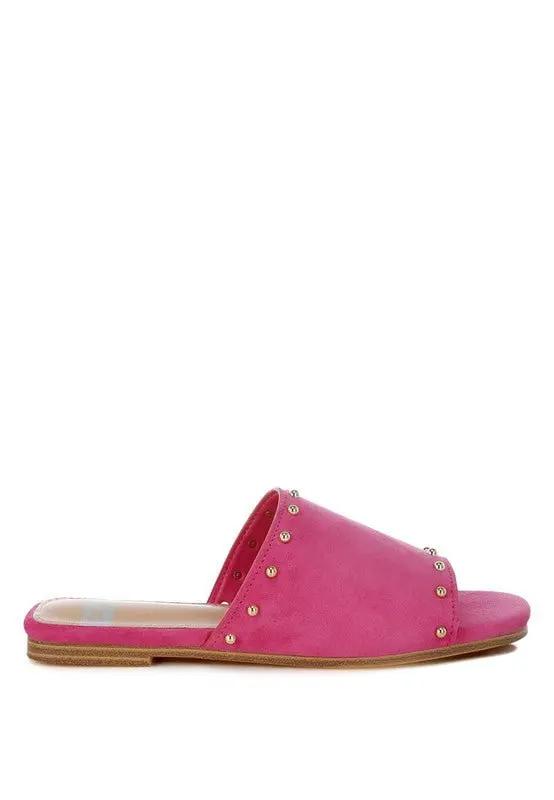 Odalia Soft Suede Leather Studded Flats for Women - Love Salve